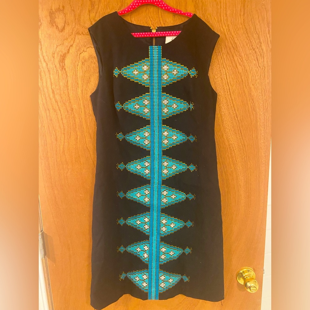 Tabitha Anthropologie embroidered cotton dress size 6